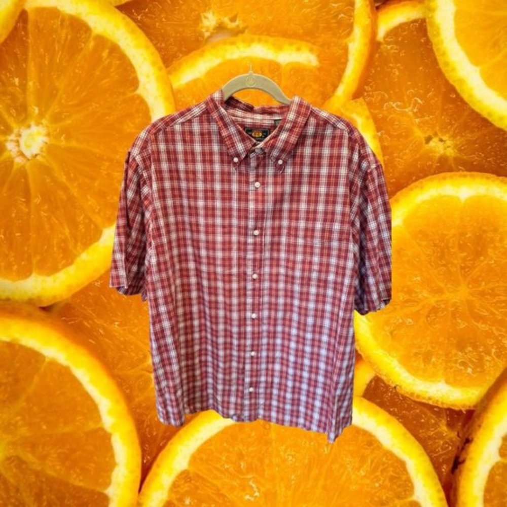 SET of 2 Route 66 Dress Shirts. One Red and the other Blue Plaid Size XL - Picture 2 of 7